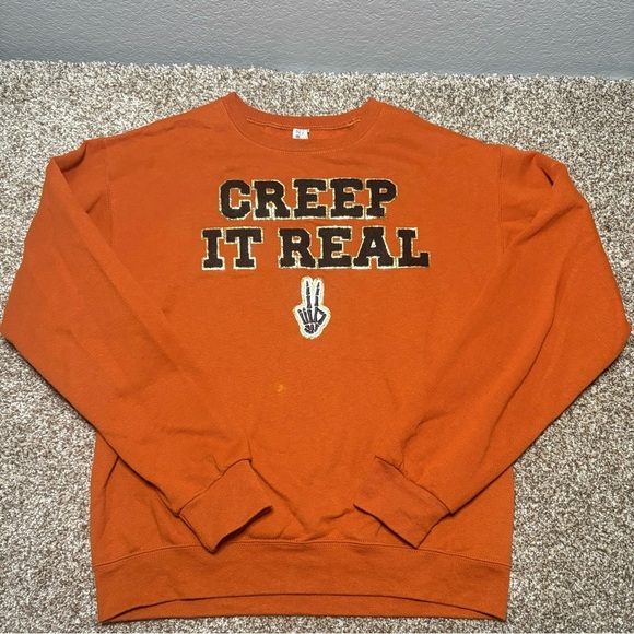 Jerzees Orange Graphic Women's Sweater - Picture 2 of 11